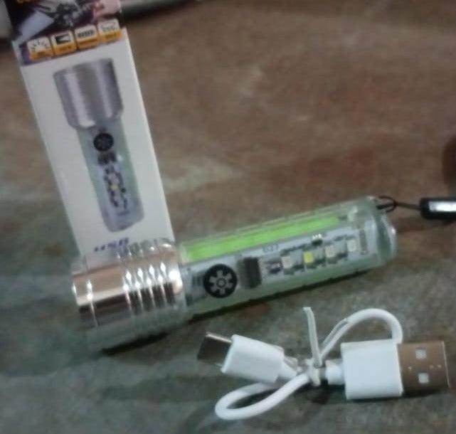 Pattern Flashlight USB Flashlight Rechargeable LED Torch Light (1 Pc) Pattern Flashlight USB Flashlight Rechargeable LED Torch Light (1 Pc)